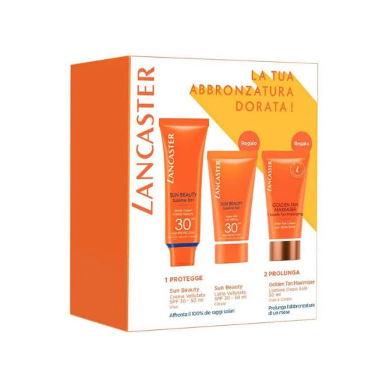 Lancaster Sun Beauty Box Set 50ml SPF30 Velvet Face Cream + Golden Tan Maximizer